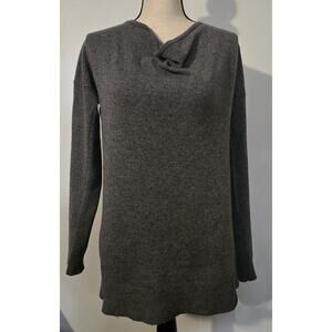 WOMAN'S ANN TAYLOR 100% CASHMERE SWEATER Pullover Gray Heather SIZE S EUC